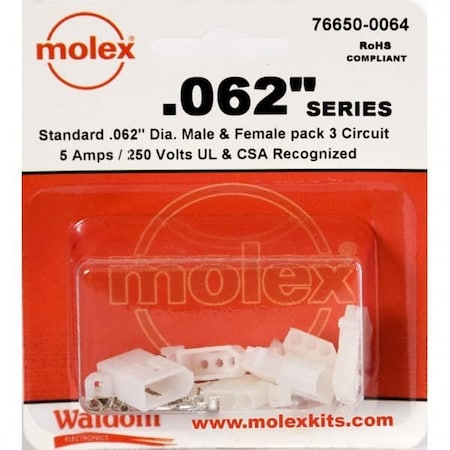 Molex 3 Ckt Conn W/ Recp & Plug/T 16253PRT